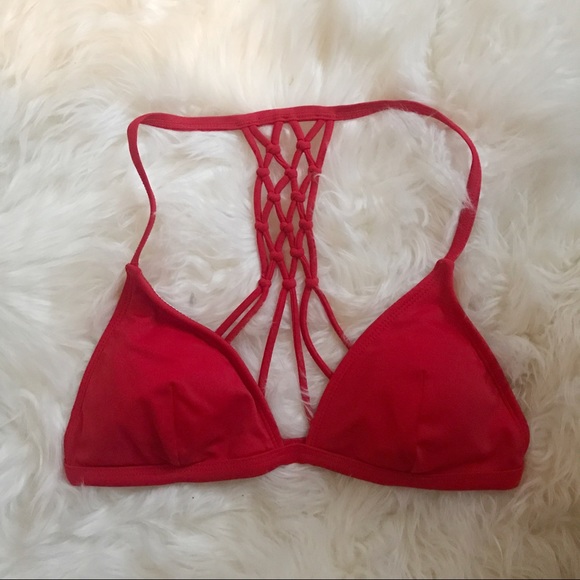 La Hearts Other - LA HEARTS Racerback Red Bikini Top La Hearts Other - LA HEARTS Racerback Red Bikini Top